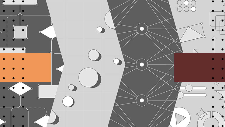 An abstract image with various geometric shapes and lines