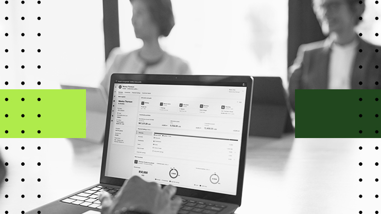 Closeup of a person using a dashboard on their laptop